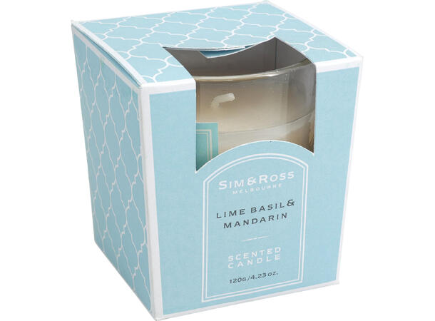 Duftlys glass 74x74x81mm 6 dufter 