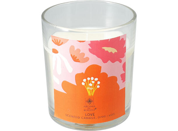 Duftlys glass 9x9x11,5cm 8 dufter Forpk 16stk 