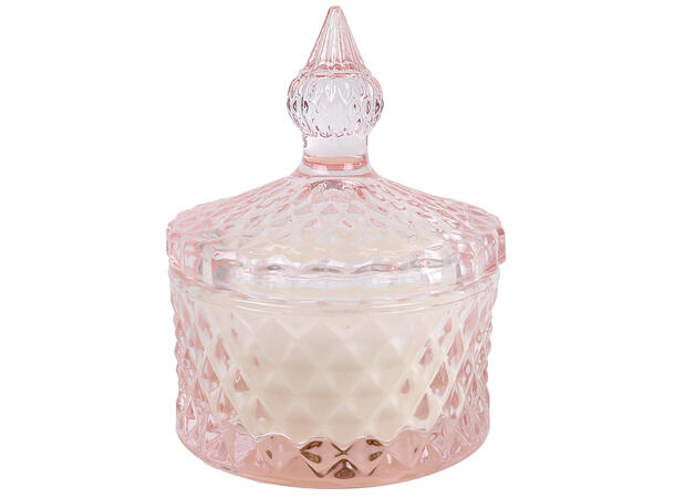 Duftlys rosmarin/musk glass 8,5x8,5x10cm Forpakning 12stk 