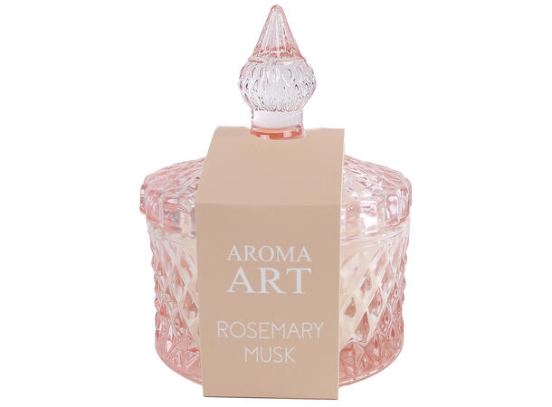 Duftlys rosmarin/musk glass 8,5x8,5x10cm Forpakning 12stk 