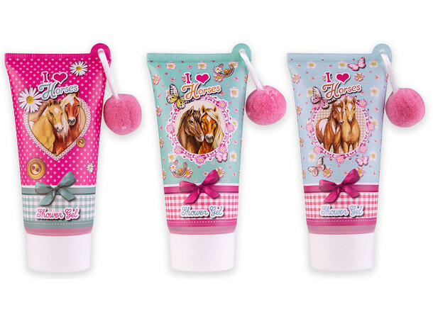 Dusjsåpe 60ml m/pom-pom Duft:Jordbær Display 18st Vegansk Uten parabener/SLES 