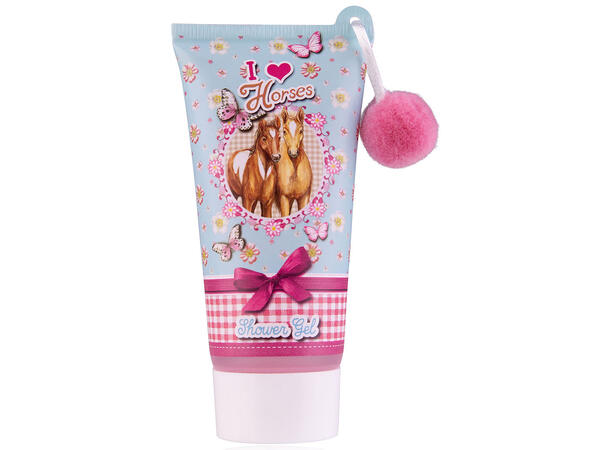Dusjsåpe 60ml m/pom-pom Duft:Jordbær Display 18st Vegansk Uten parabener/SLES 