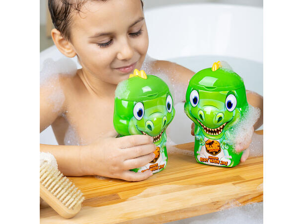 Dusjsåpe og sjampo Dino 400ml Duft: Eple Forpk 12stk 