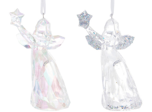 Engel henge klar akryl PE 11cm 2ass Display 24stk 