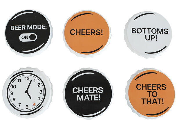 Flaskeåpner glassbrikke 9cm metall/tre 