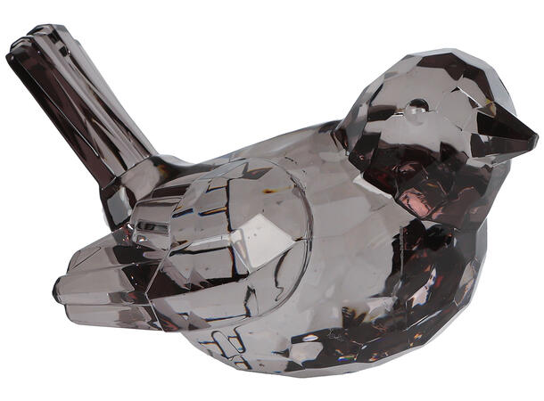 Fugl amberfarget akryl 8,5x5,5x5cm 3ass Forpk 18stk 