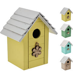 Fuglehus pastell MDF 14x11x17cm 4ass Forpk 12stk