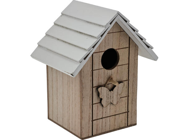 Fuglehus pastell MDF 14x11x17cm 4ass Forpakning 12stk 