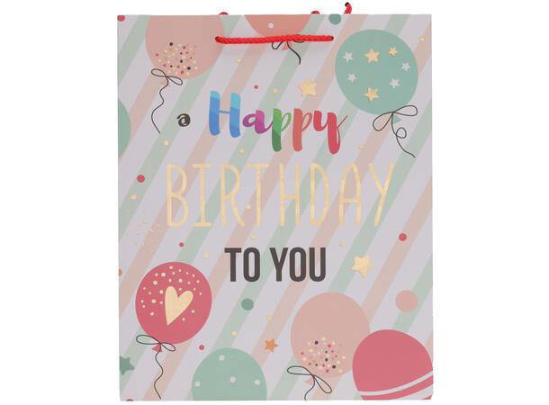 Gavepose bursdag 40x32x12cm 4ass Forpakning: 12stk 