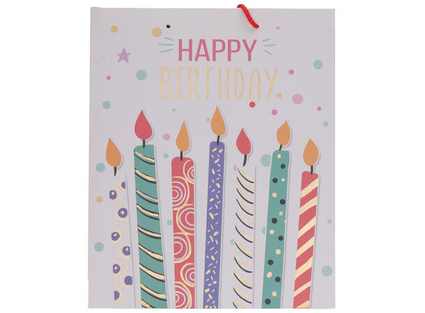 Gavepose bursdag 40x32x12cm 4ass Forpk 12stk 