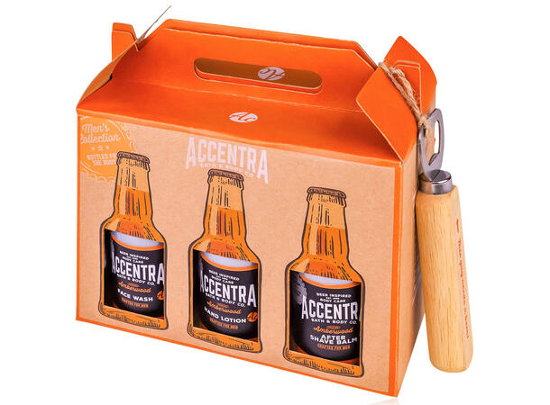 Gavesett 6 deler velvære m/flaskeåpner Amberwood Vegansk Uten parabener/SLES 