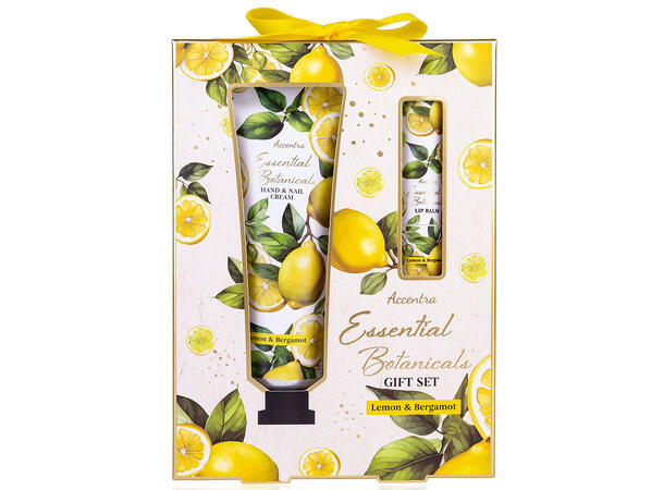 Gavesett Hånd/neglkrem leppepomade Lemon Vegansk Uten mineralolje og parabener 