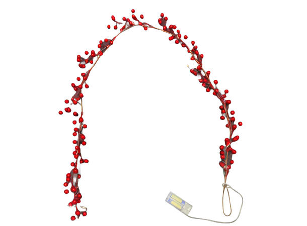 Girlander 20 LED røde bær 140cm 