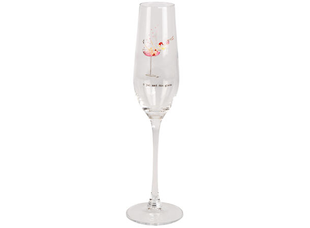 Glass champagne O´jul med din glede 24cm Illustrasjon: Sølje Bergman 