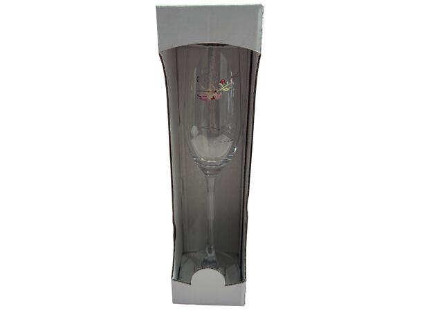 Glass champagne O´jul med din glede 24cm Illustrasjon: Sølje Bergman 