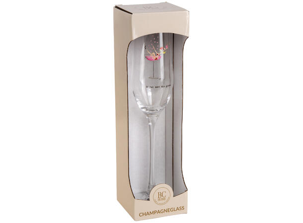 Glass champagne O´jul med din glede 24cm Illustrasjon: Sølje Bergman 