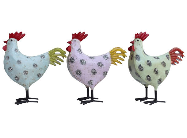 Hane stående pastell metall 23x10x25cm 