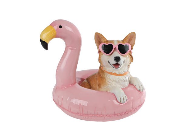 Hund med badering XXL rosa 27x30x26cm 
