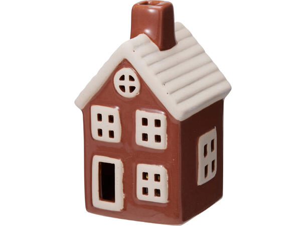 Hus LED porselen 6,5x11,5cm 4ass 