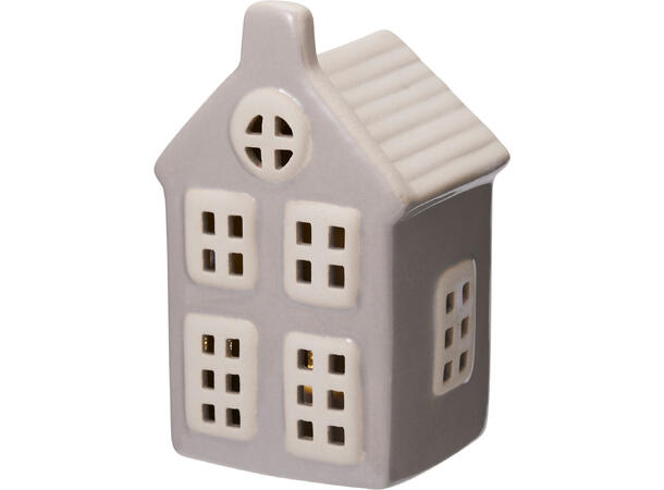 Hus LED porselen 6,5x11,5cm 4ass 