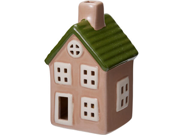 Hus LED porselen 6,5x11,5cm 4ass 