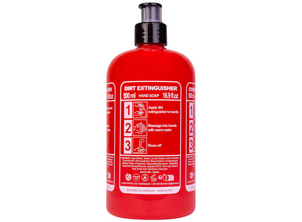 Håndsåpe 500ml Brannslukker rød Forpk 6stk Vegansk Uten parabener/SLES 