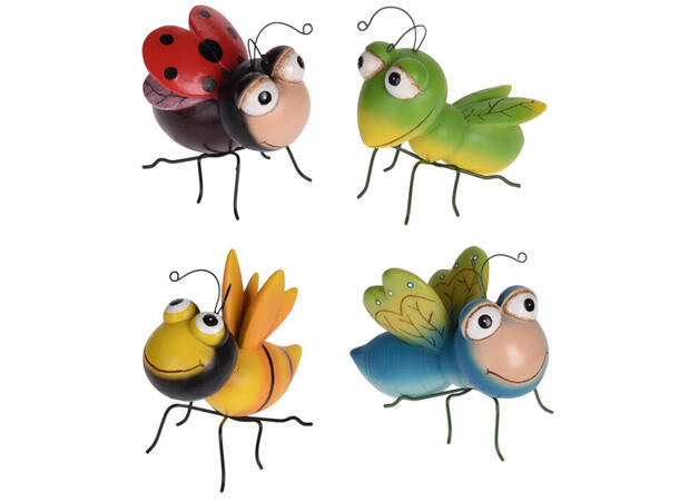 Insekt poly på metallben 7x12,5cm 4ass 