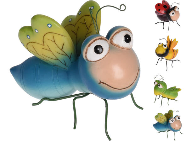 Insekt poly på metallben 7x12,5cm 4ass 