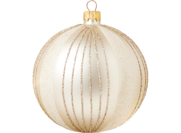 Julekule glass gullfarger 10cm 6ass Display 12stk. Håndlaget i Ukraina 