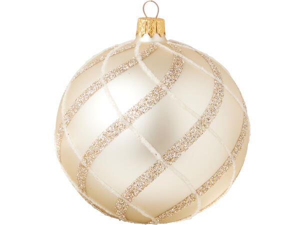 Julekule glass gullfarger 10cm 6ass Display 12stk. Håndlaget i Ukraina 