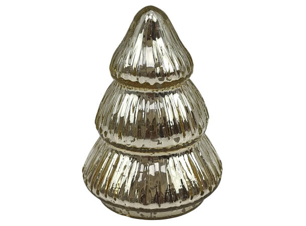 Juletre antikkgull glass 8,5x8,5x11,5cm 