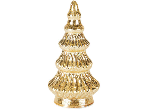 Juletre glass gull 10 LED h:17,6cm 2ass Batteri 3xAAA 