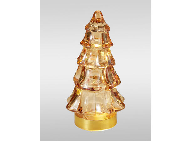 Juletre glass varmhvit LED 11cm 3ass Display 24stk Batteri 2xLR44 inkl. 