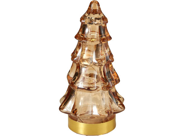 Juletre glass varmhvit LED 11cm 3ass Display 24stk Batteri 2xLR44 inkl. 