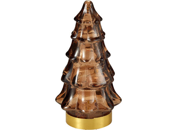 Juletre glass varmhvit LED 11cm 3ass Display 24stk Batteri 2xLR44 inkl. 