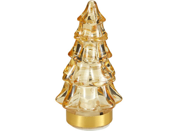 Juletre glass varmhvit LED 11cm 3ass Display 24stk Batteri 2xLR44 inkl. 