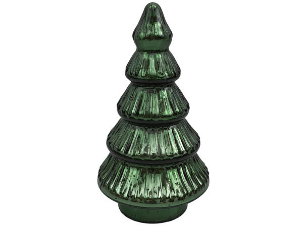 Juletre grønn glass 11x11x19cm 