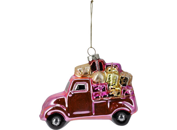 Juletrepynt bil glass 10cm 3ass Display 12stk 