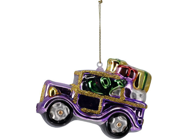 Juletrepynt bil glass 10cm 3ass Display 12stk 