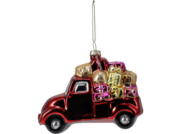 Juletrepynt bil glass 10cm 3ass Display 12stk 