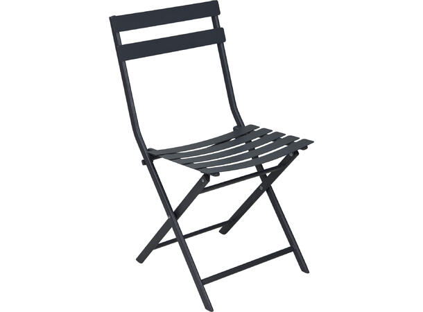 Kafésett grå metall bord og 2 stole Bord 60x71cm Stol: 50x42x81cm 