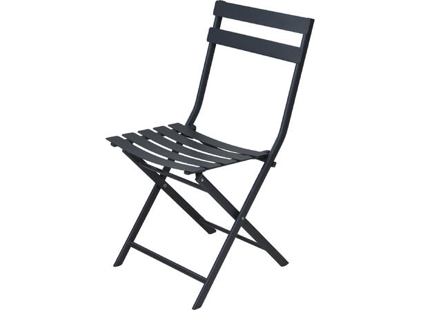 Kafésett grå metall bord og 2 stoler Bord 60x71cm Stol: 50x42x81cm 