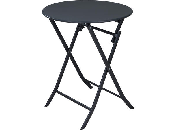 Kafésett grå metall bord og 2 stoler Bord 60x71cm Stol: 50x42x81cm 