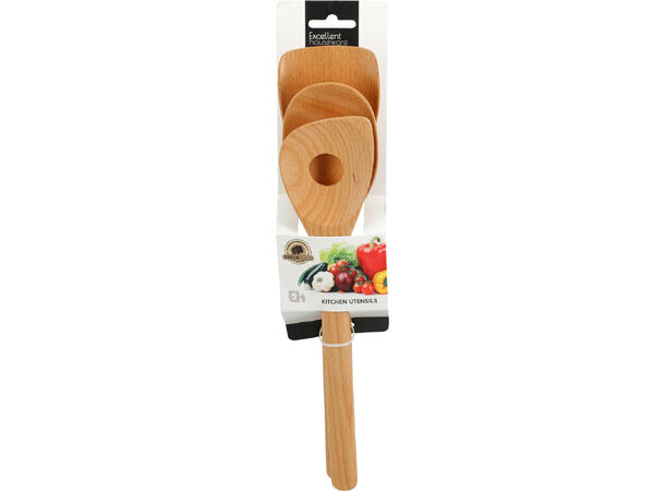 Kjøkkenredskap bøk 31–33cm 3 deler 