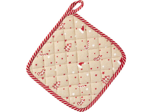 Kjøkkensett 3 deler jul bomull 3ass Grillvott Gryteklut Kjøkkenhåndkle 