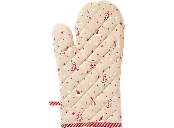 Kjøkkensett 3 deler jul bomull 3ass Grillvott Gryteklut Kjøkkenhåndkle 