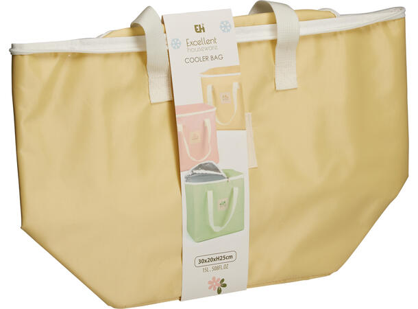 Kjølebag pastell 15l alu-innside 3ass PV-belegg 30x20x25cm Polyesterkant 