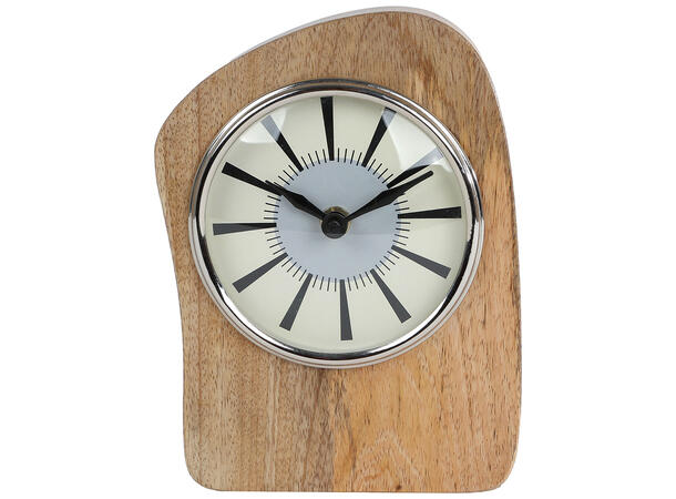 Klokke abstrakt mangotre 14,5x6,5x18cm Batteri: 1xAA 