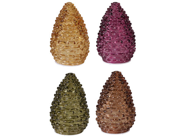 Kongle glass 10 LED pærer 10x15cm 4ass Timer 8/16t Batteri 2xAAA ikke inkl. 