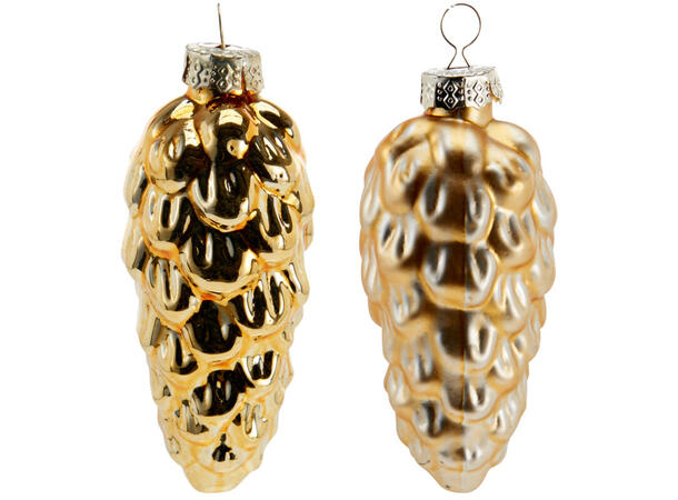 Kongler glass gull 8,6cm 9stk 9 stk i sort gaveeske 